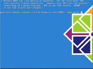 Edit GRUB boot loader entry Edit GRUB boot loader entry