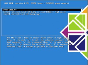Grub boot loader screen Grub boot loader screen